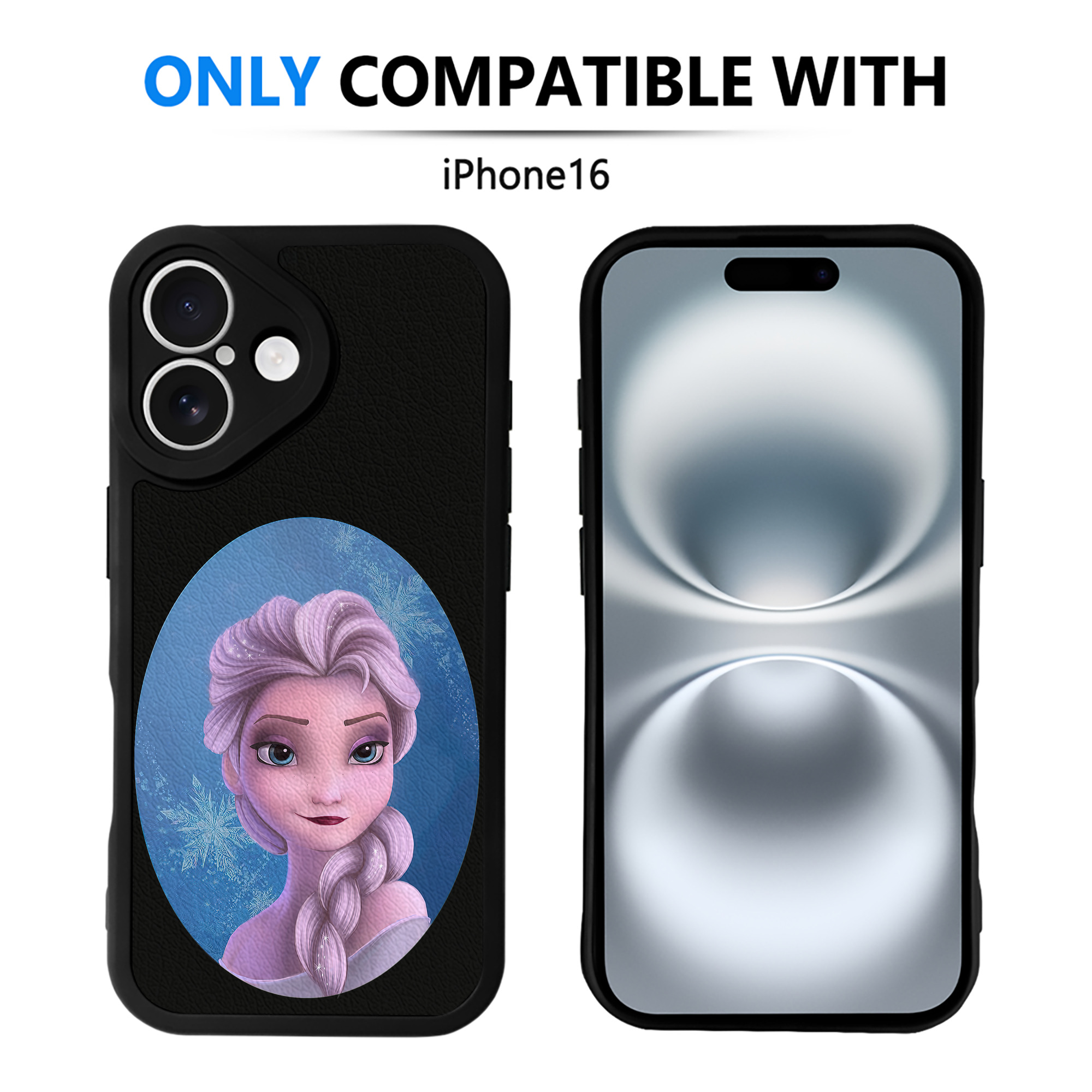 （画像用） アナと雪の女王 アンナ エルサ Frozen Anna Elsa 【iPhone 16シリーズ対応】シリコンスマホケース（レザー調） 材質：シリコン